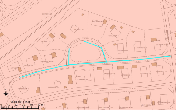 Karta över projektområde Saravägen